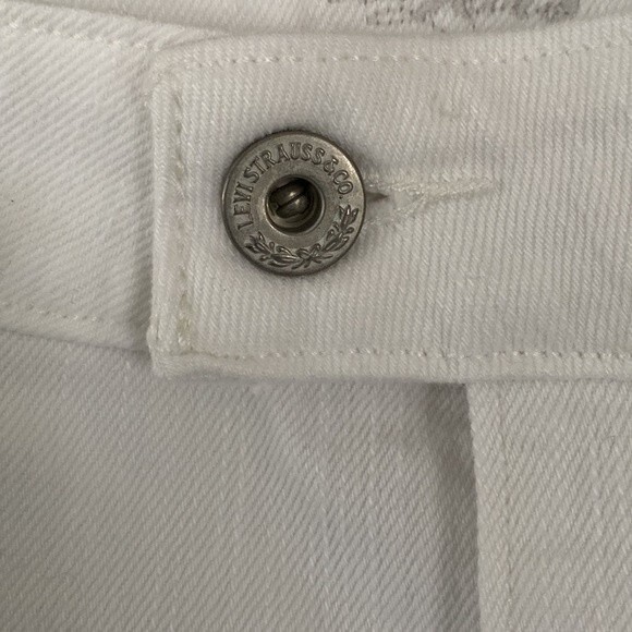 Levi's Demi Curve High Waist White Cropped Jeans Stretch Flap Pockets Coastal - Picture 3 of 15